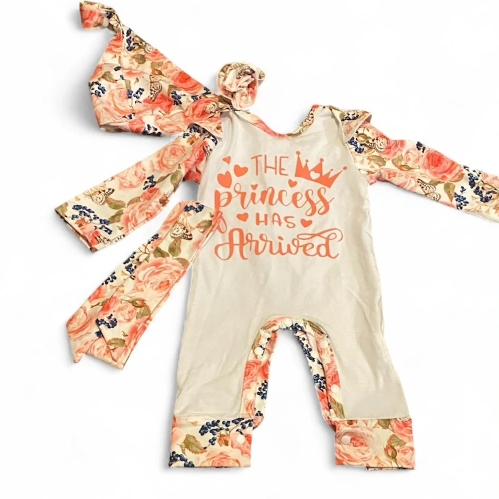 Princess Coming Home Outfit, Newborn to 0-3 Months, Baby Girl Floral